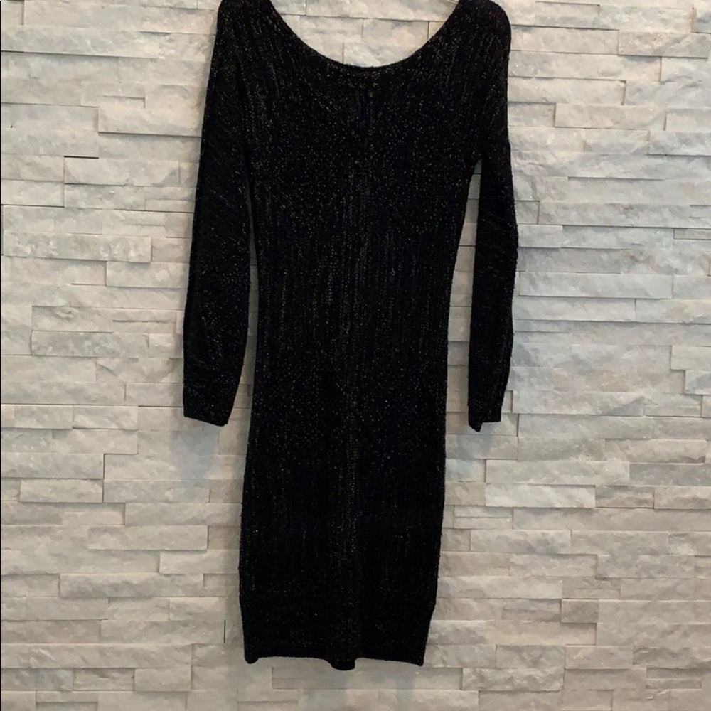 Arden B Black and Gold Knit Dress